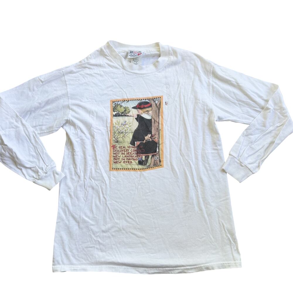 Vtg Mary Engelbreit Real Voyage Long Sleeve Shirt Size M Made in USA